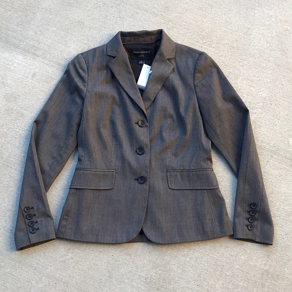 NWT, Banana Republic Brown & White Blazer!